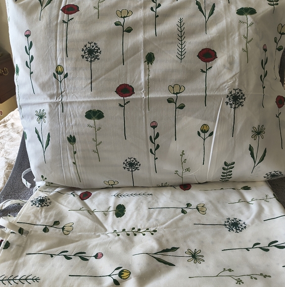 IKEA NattsLanda Twin Floral Duvet Cover Pillowcase Set Multicolor Bedding - Picture 1 of 7